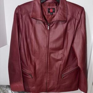Gallery Women's Deep Red Leather Jacket